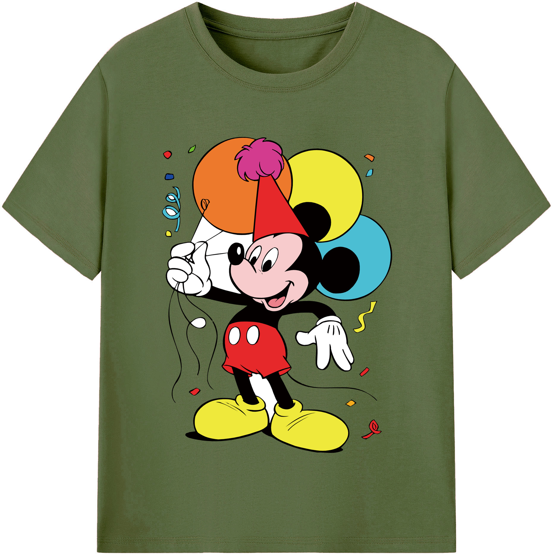 （画像用） ミッキーマウス Mickey Mouse 綿100％半袖Tシャツ（フロントプリント）